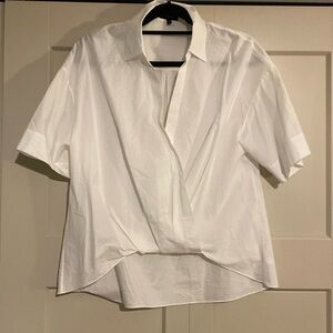 Theory White Wrap Blouse, Size Small, NWOT